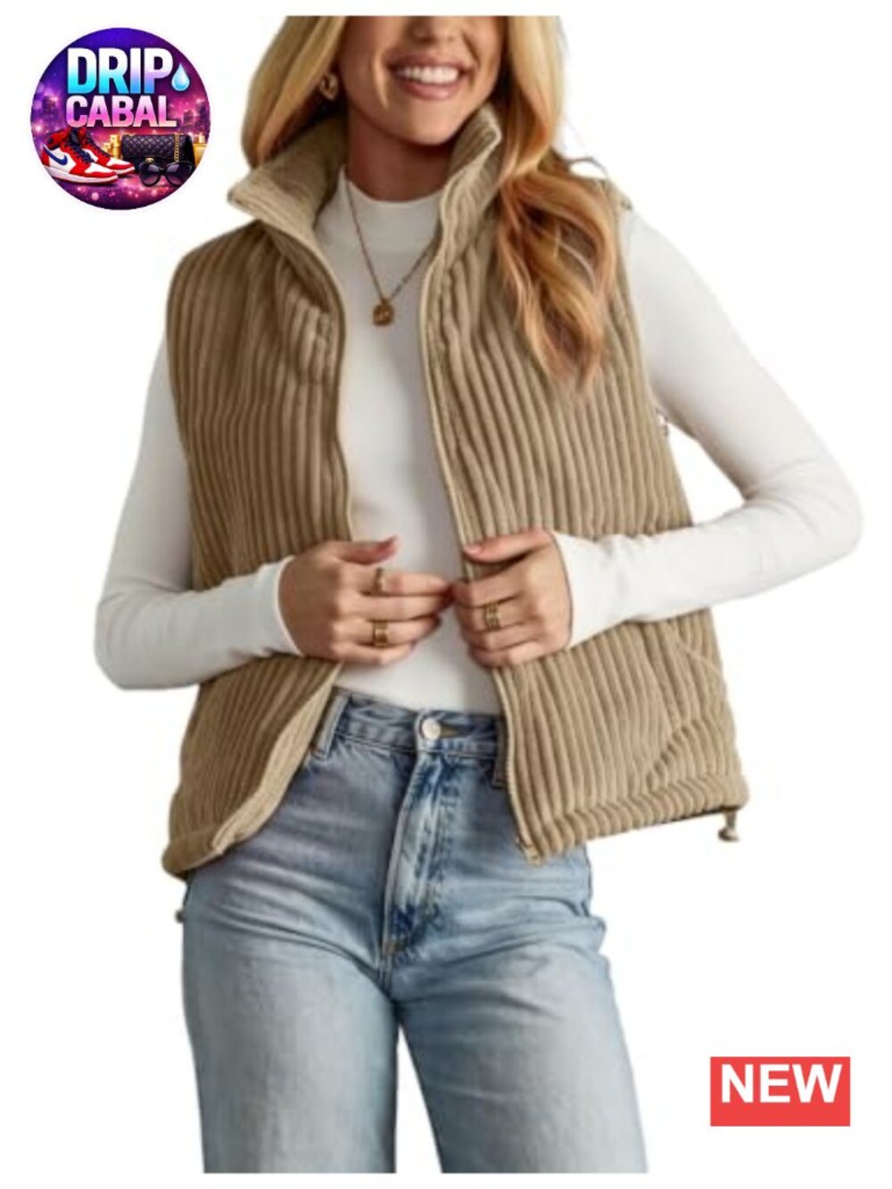 Corduroy Puffer Vest Quilted Padded Gilet Sleeveless Zip Snap